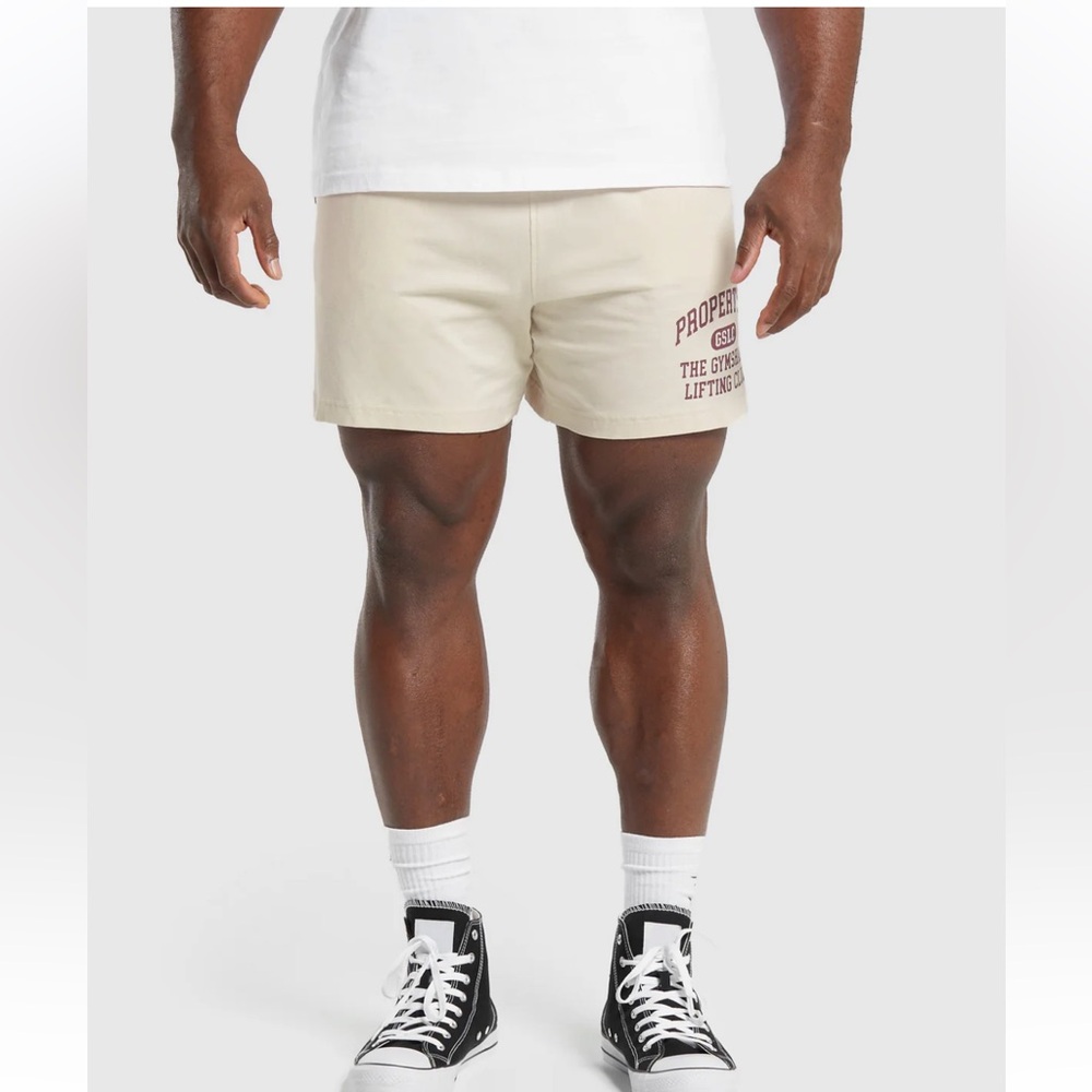 Gymshark Lightweight Jersey Shorts L Cream/White/Red